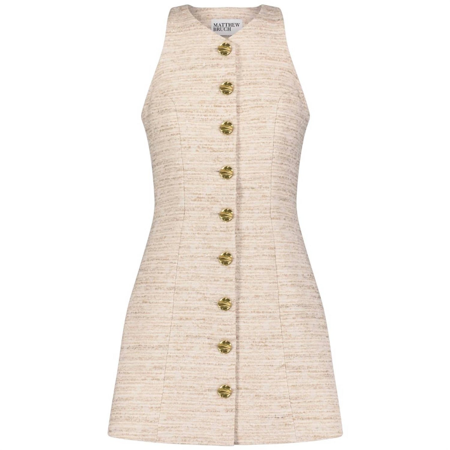 Matthew Bruch - Natural Tweed Vest Mini Dress