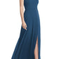 LOVELY Elliott Square Neck Chiffon Gown in Dusk Blue, Size 2