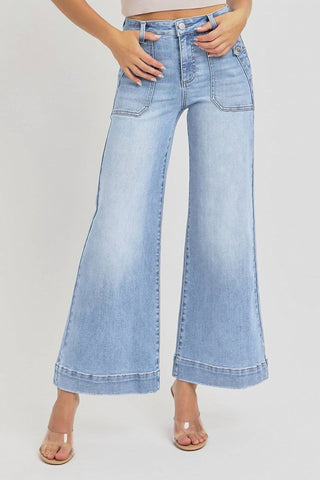 Risen - High Rise Front Pocket Wide Leg Jeans