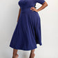 The Curve La - Plus Size Knit Surplice Midi Dress With Full Skirt