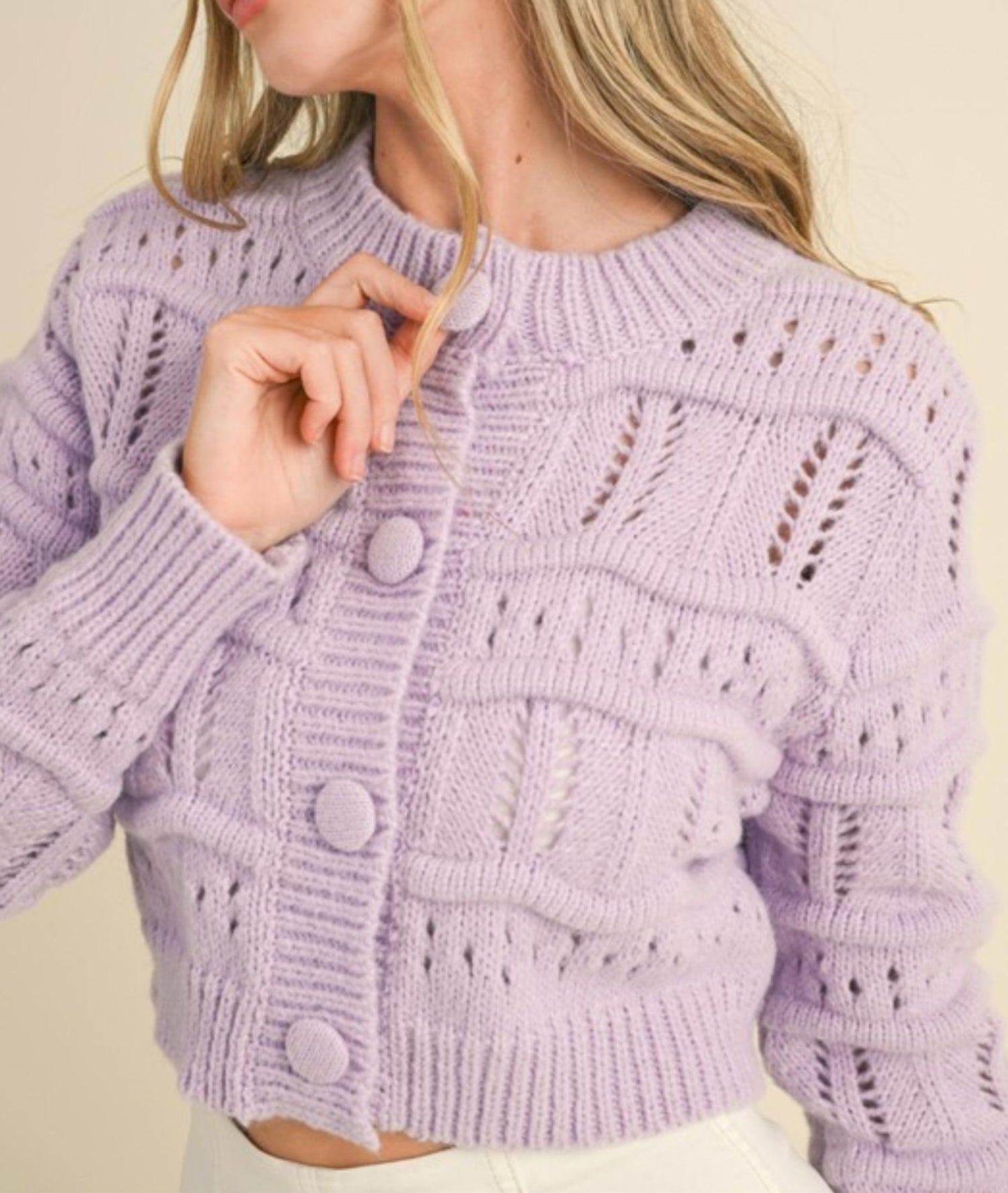 &Merci - Chunky Knit Wave Detail Sweater