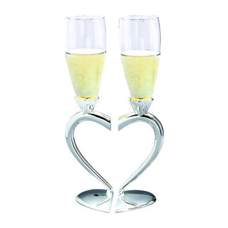 Creative Gifts International - Toasting Goblets With Heart Shaped Separating Base & Stem