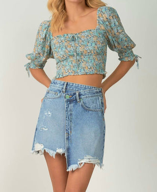 Elan - Short Sleeve Puff Shoulder Top