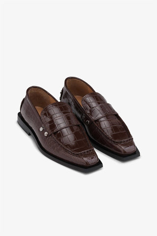 Ganni - Women's Studs Square Toe Loafer