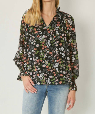 Entro - Floral & Ruffle Blouse