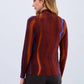 Fdj - Long Sleeve Printed Mock Neck Top