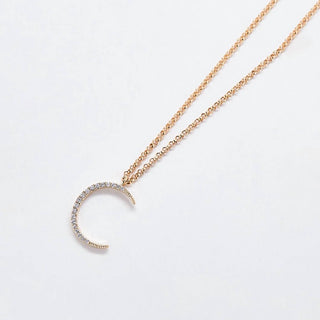 Admiral Row - Women's Pavé Crescent Moon Necklace