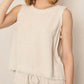 En Creme - Linen Frayed Edge Top