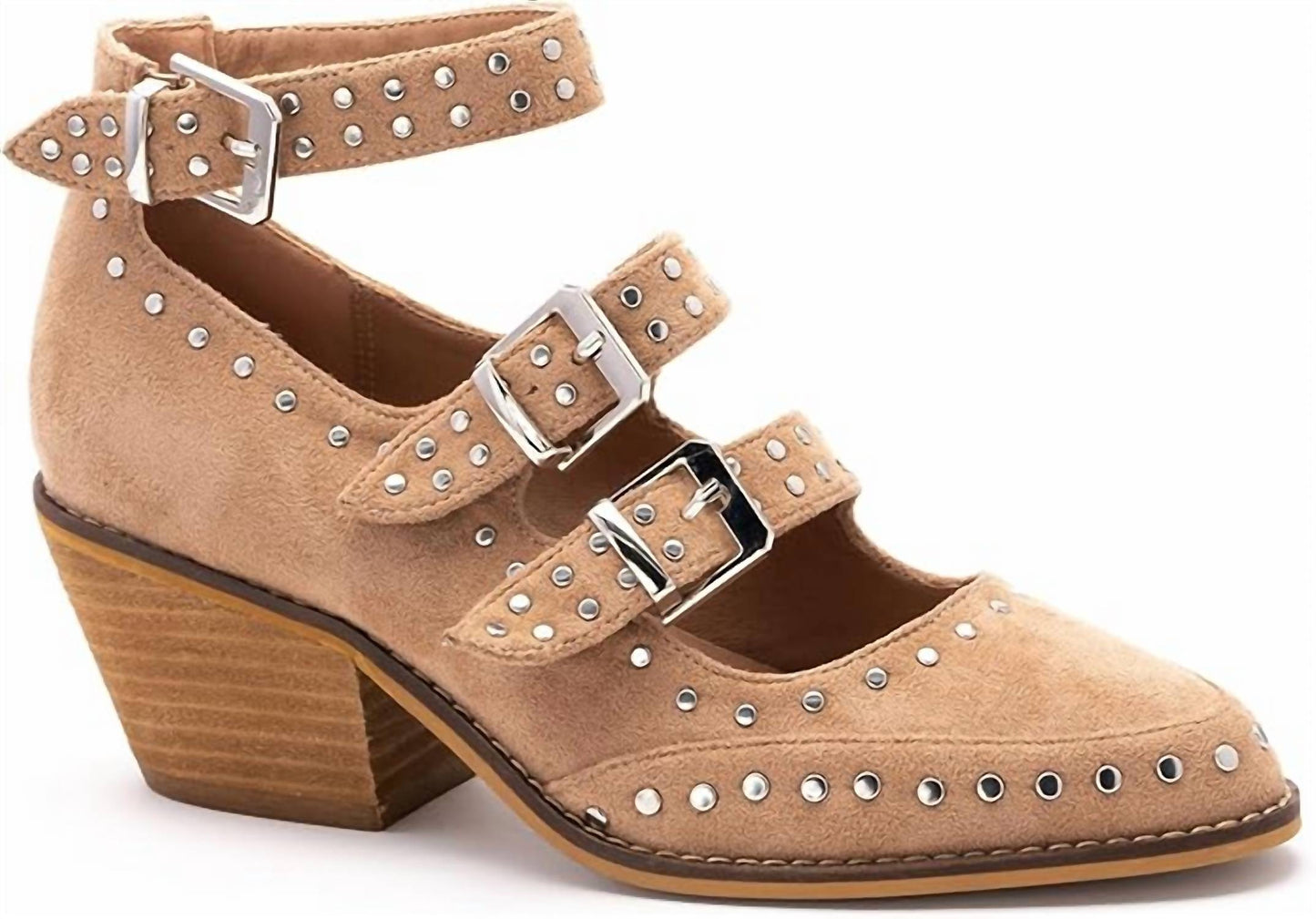 Corkys Footwear - Women's Cackle Double Buckle Mid Heel Shoe