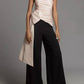 Hutch - Mylie Strapless Ruched Bow Wide-leg Jumpsuit