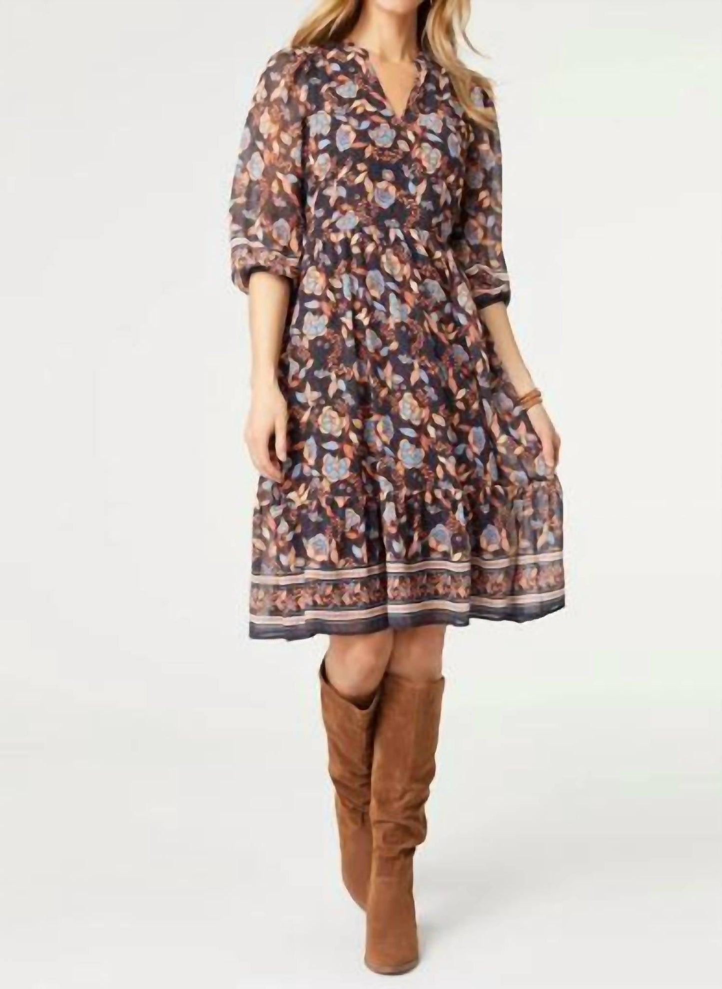 Coco + Carmen - Floral V-neck Dress