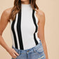 Anniewear - Vertical Stripe Lettuce Edge Tank