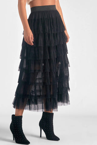 Elan - Tulle Layered Midi Skirt