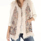 Paparazzi By Biz - Dusty Floral Faux Suede & Faux Shearling Long Vest