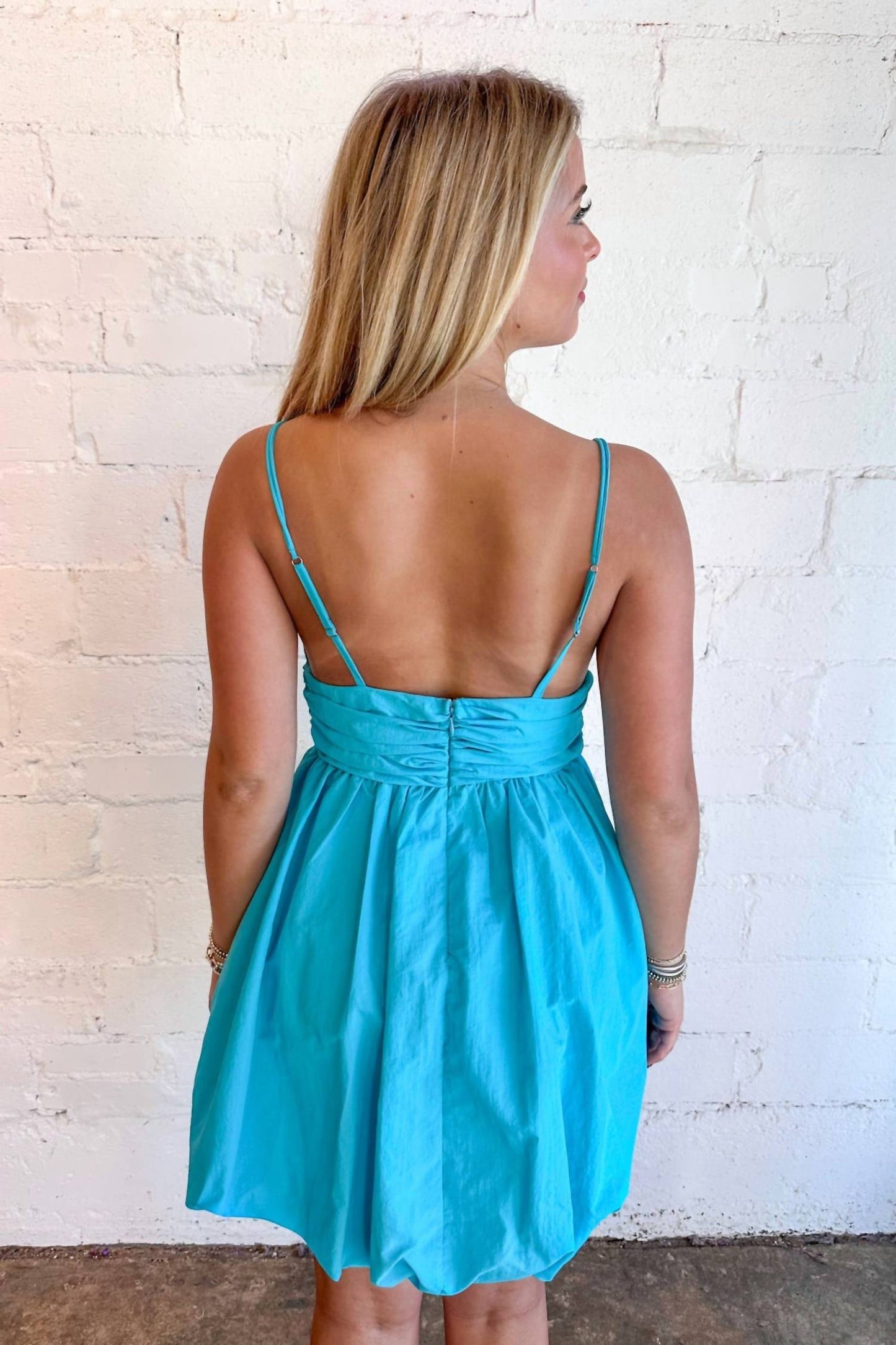 Day + Moon - Babydoll Poplin Mini Dress With Bubble Hem