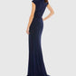 Ieena For Mac Duggal - Elegant Evening Jersey V Neck Gown