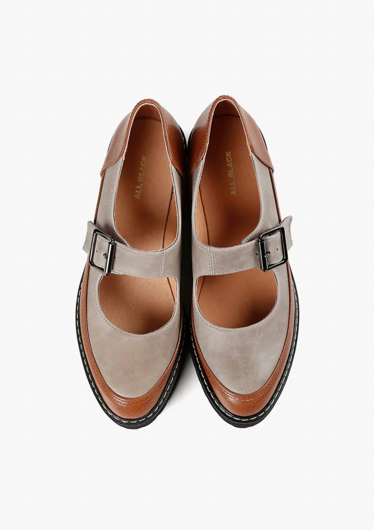 All Black - Women's Buckle Lug Jane Shoes