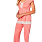 Twelve Eighty Eight - Sophie Trends Short Sleeve Top Cropped Pant PJ Set