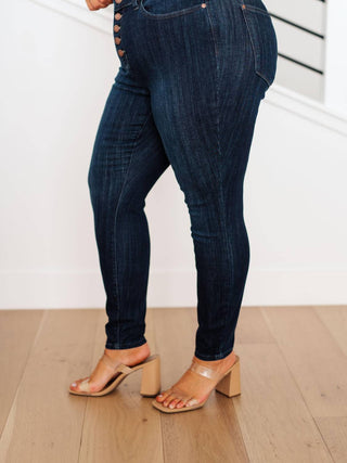 Judy Blue - High Waist Hand Sanded Resin Skinny Jeans