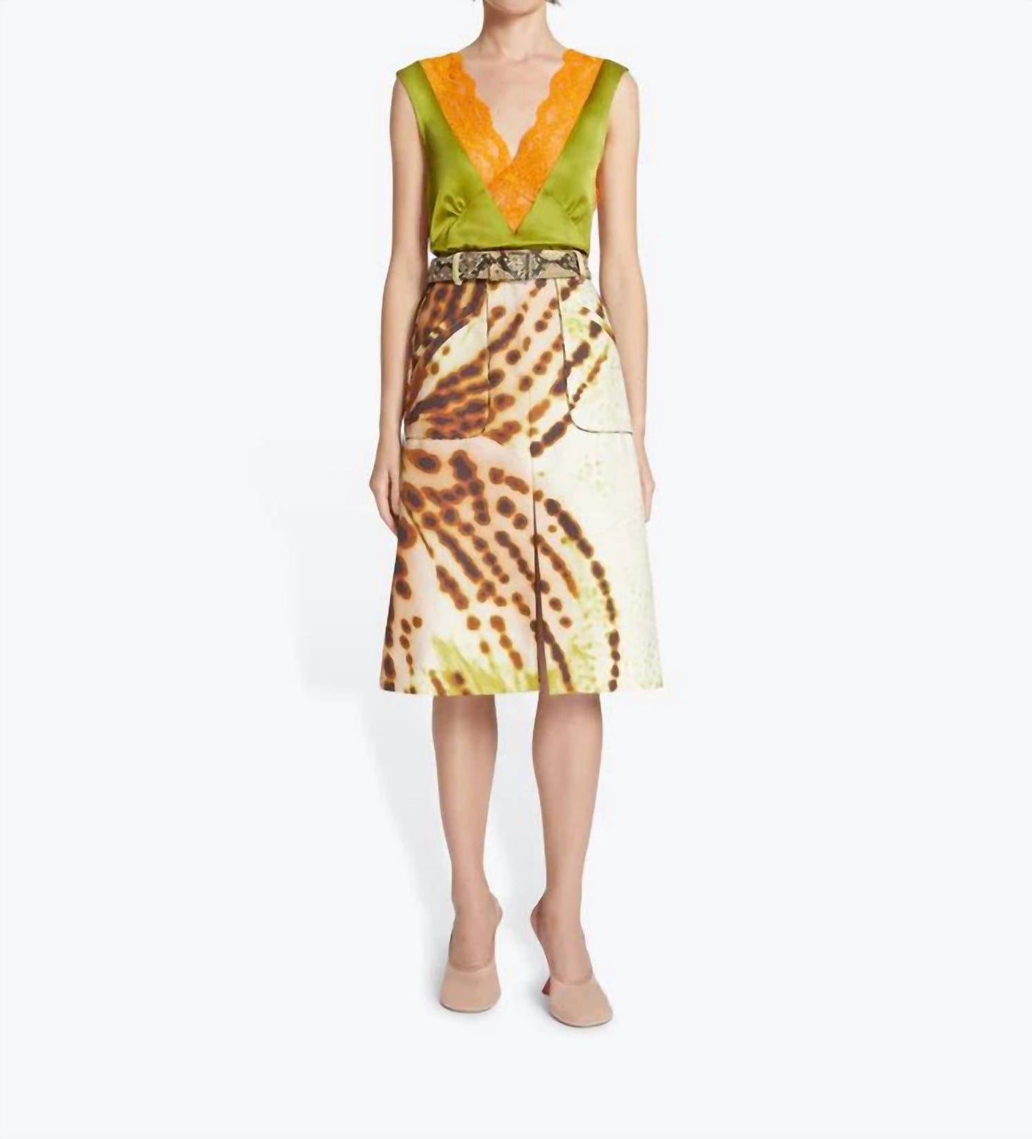 Dries Van Noten - Printed Belted Skirt