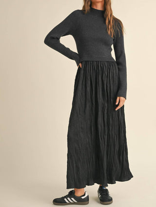 Miou Muse - Shay Sweater Combo Maxi Dress