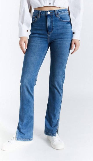 Oat Collective - High-rise Side Slit Straight Jeans