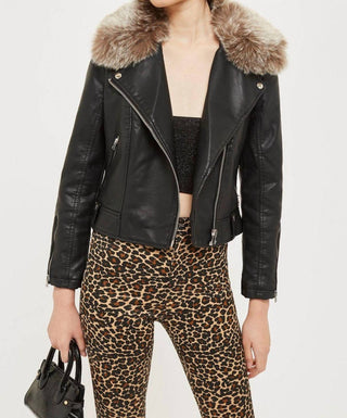 Topshop - Jamie Leopard Print Satin Skinny High Rise Jeans