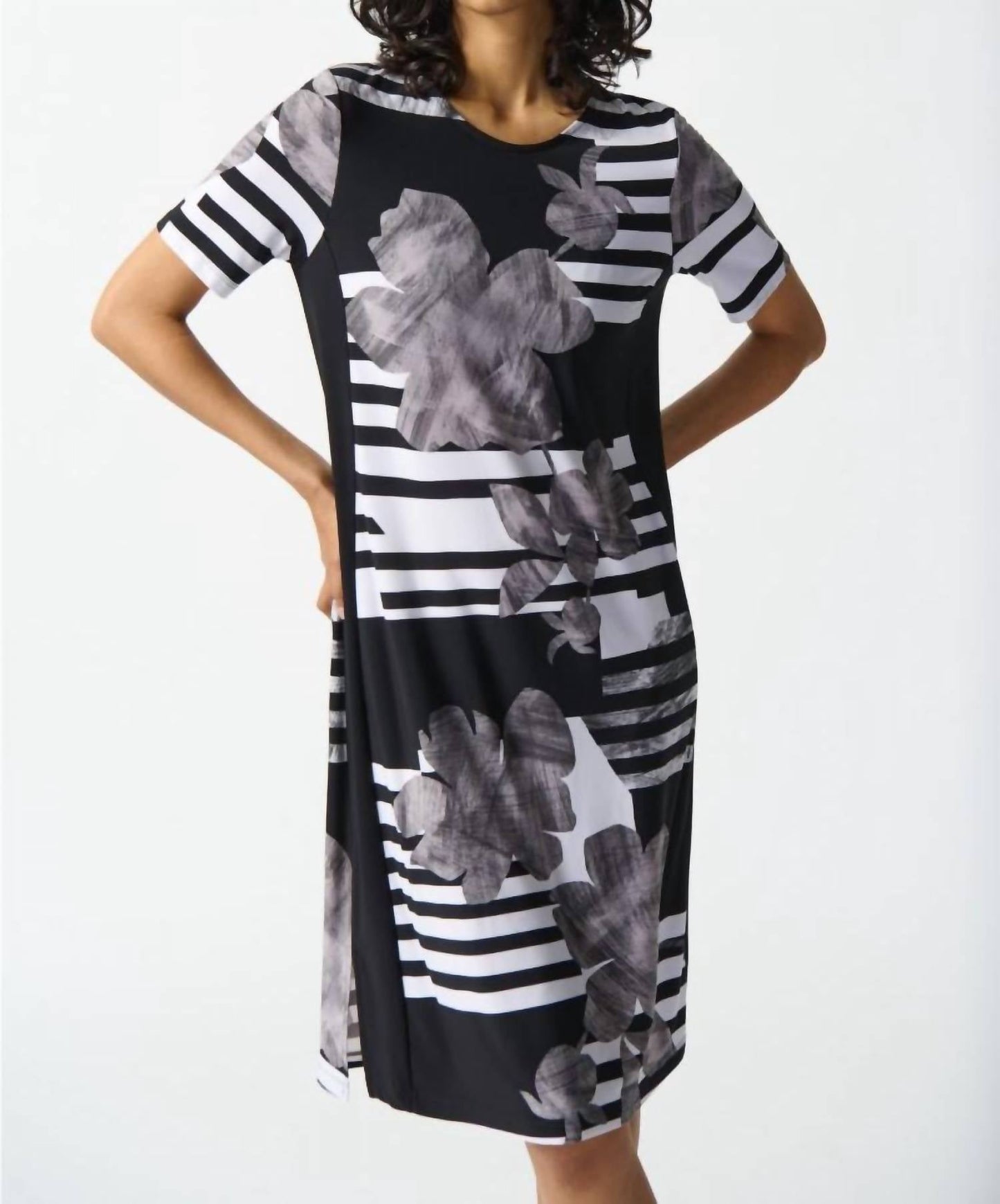 Joseph Ribkoff - Floral Stripe Print Dress