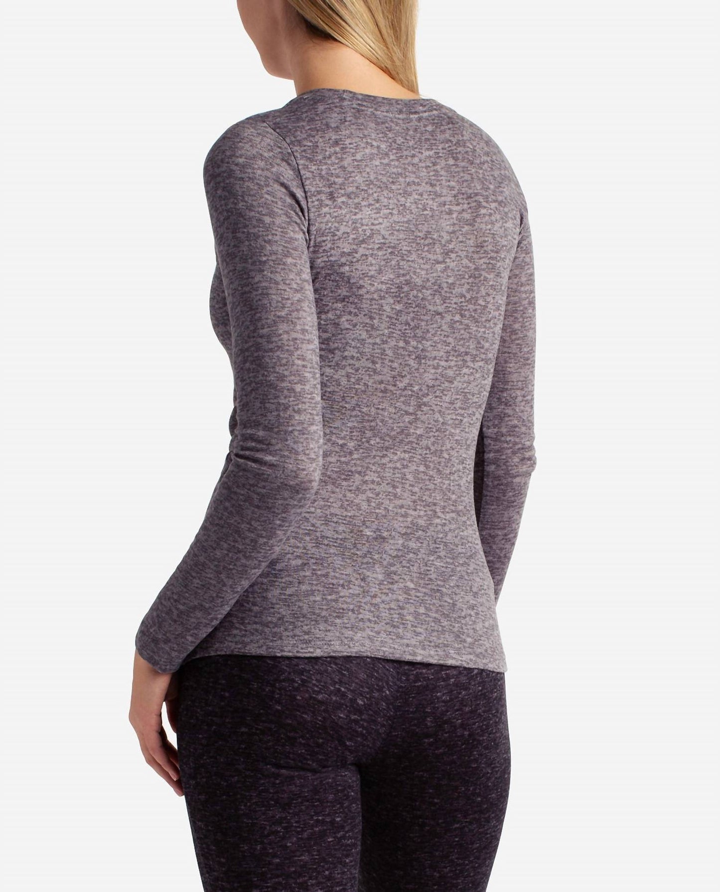Danskin - 2-pack Long Sleeve Hacci Crew Neck Layering Top