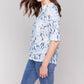Charlie B - Printed Cotton Gauze Half-button Blouse