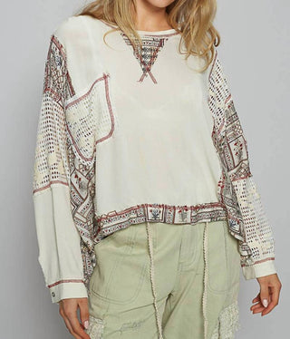 Pol - Floral Contrast Top