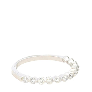 Aamiaa - 0.51 Carat Natural Diamond Bar & Prong Set Band Ring - Size 6.5