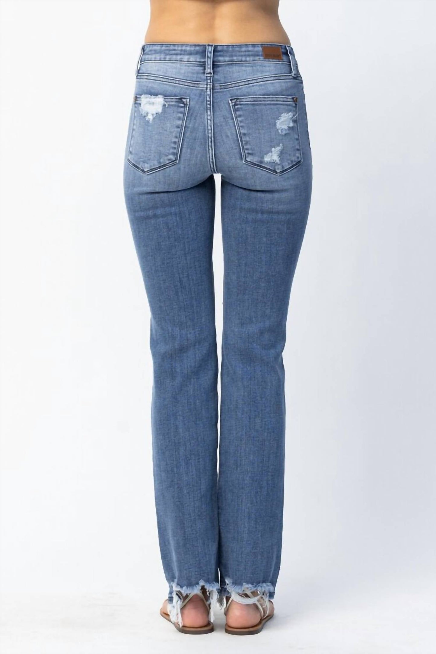 Judy Blue - Marian Destroyed Straight-mid Rise Jeans