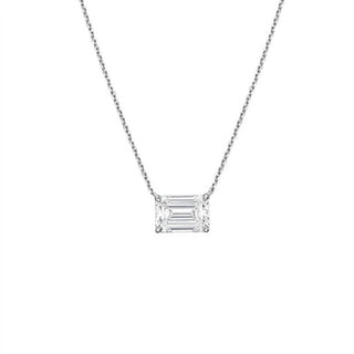Diana M Jewels - Lab Grown East West Diamond Solitaire Pendant Necklace