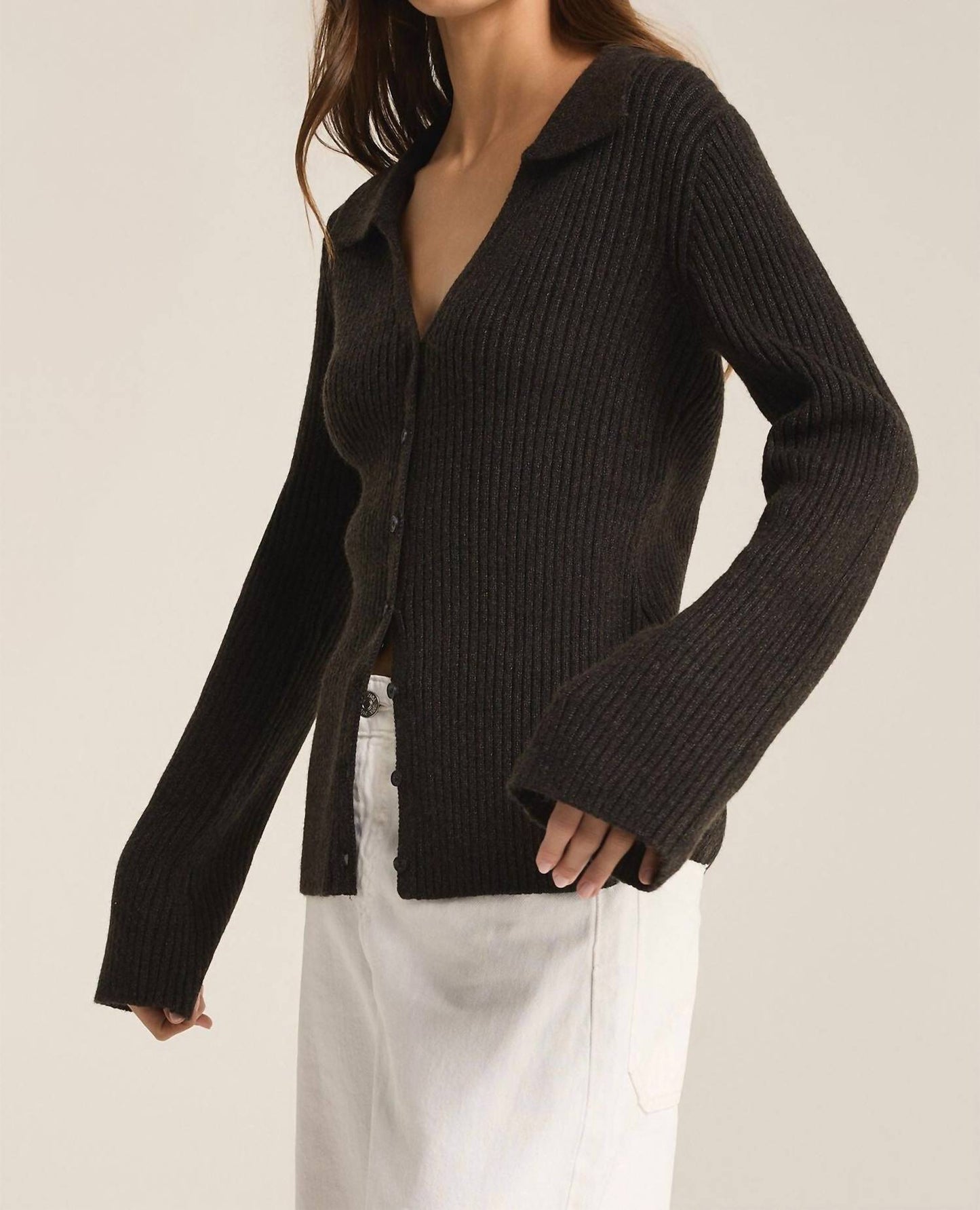 Z Supply - Rina Button Up Rib Sweater
