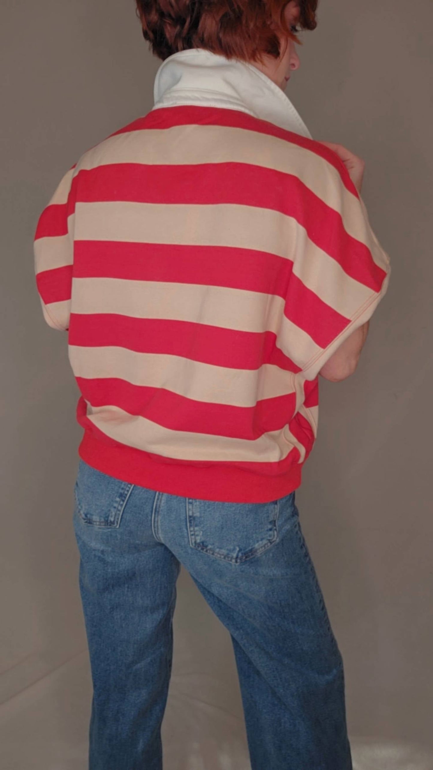 By Together - Striped Rugby Half Button Up Tee