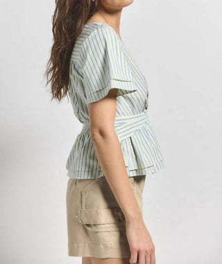 Derek Lam 10 Crosby - Caspien Twist Neck Short Sleeve Top