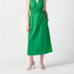 Joseph Ribkoff - Shirred V-neck Sleeveless Midi A-line Dress