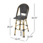 Outdoor Rattan And Aluminum French Barstools (Set of 2)