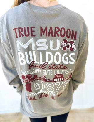 Image One - Mississippi State Bulldogs School Elements Stack Tee