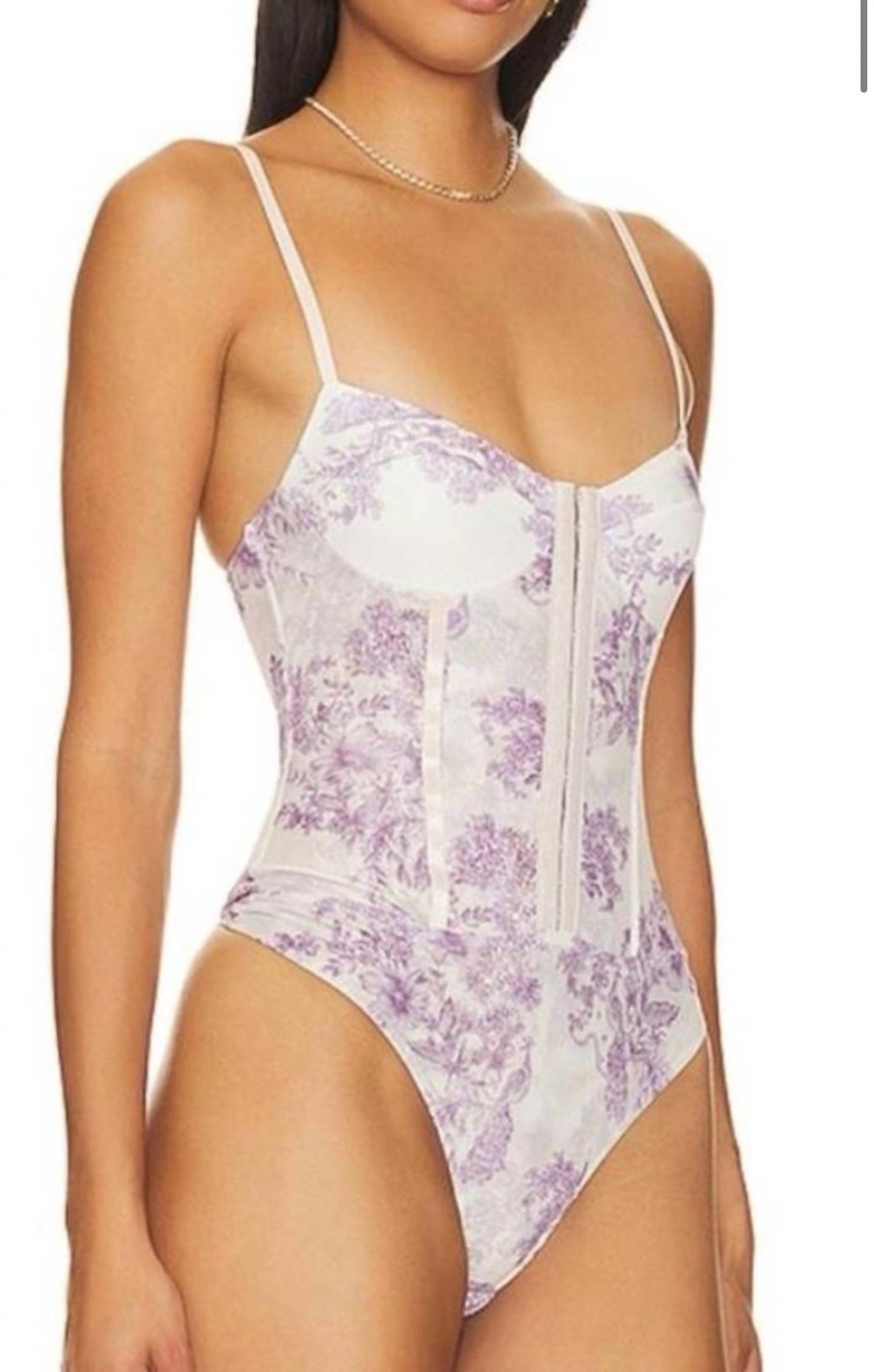 Free People - Printed Night Rhythm Corset Bodysuit