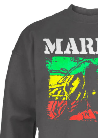 Bob Marley - Men's Rasta Stripe Crewneck Sweatshirt