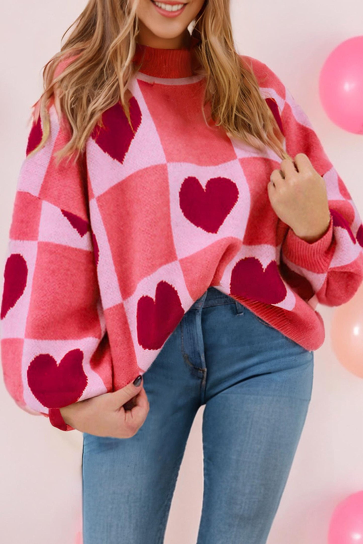 1 The Woman - Hearts Everywhere Sweater