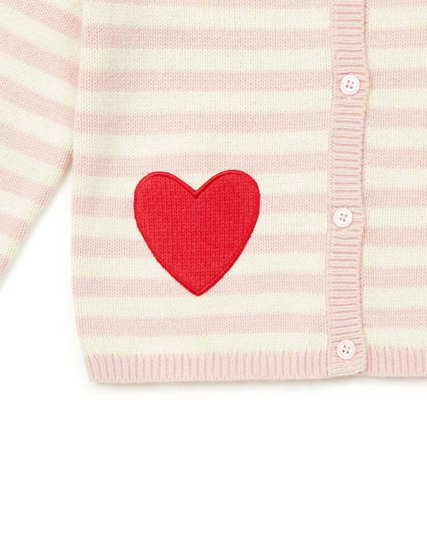 Bonton - Kid's Heart-embroidered Knit Madeleine Cardigan