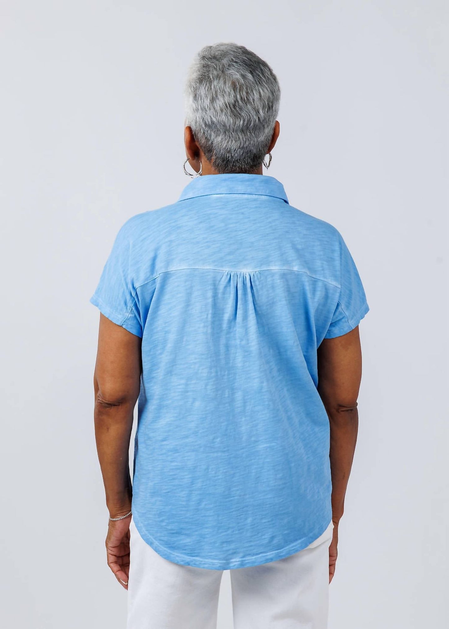 Elliott Lauren - Charlotte Button Front Tee With Collar