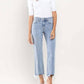 Vervet By Flying Monkey - High Rise Distressed Hem Crop Dad Jeans