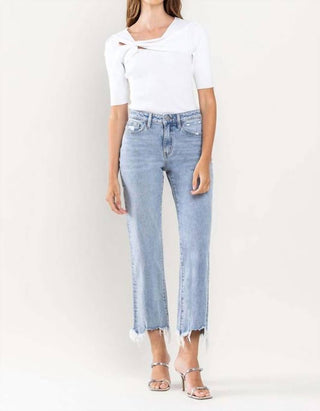 Vervet By Flying Monkey - High Rise Distressed Hem Crop Dad Jeans