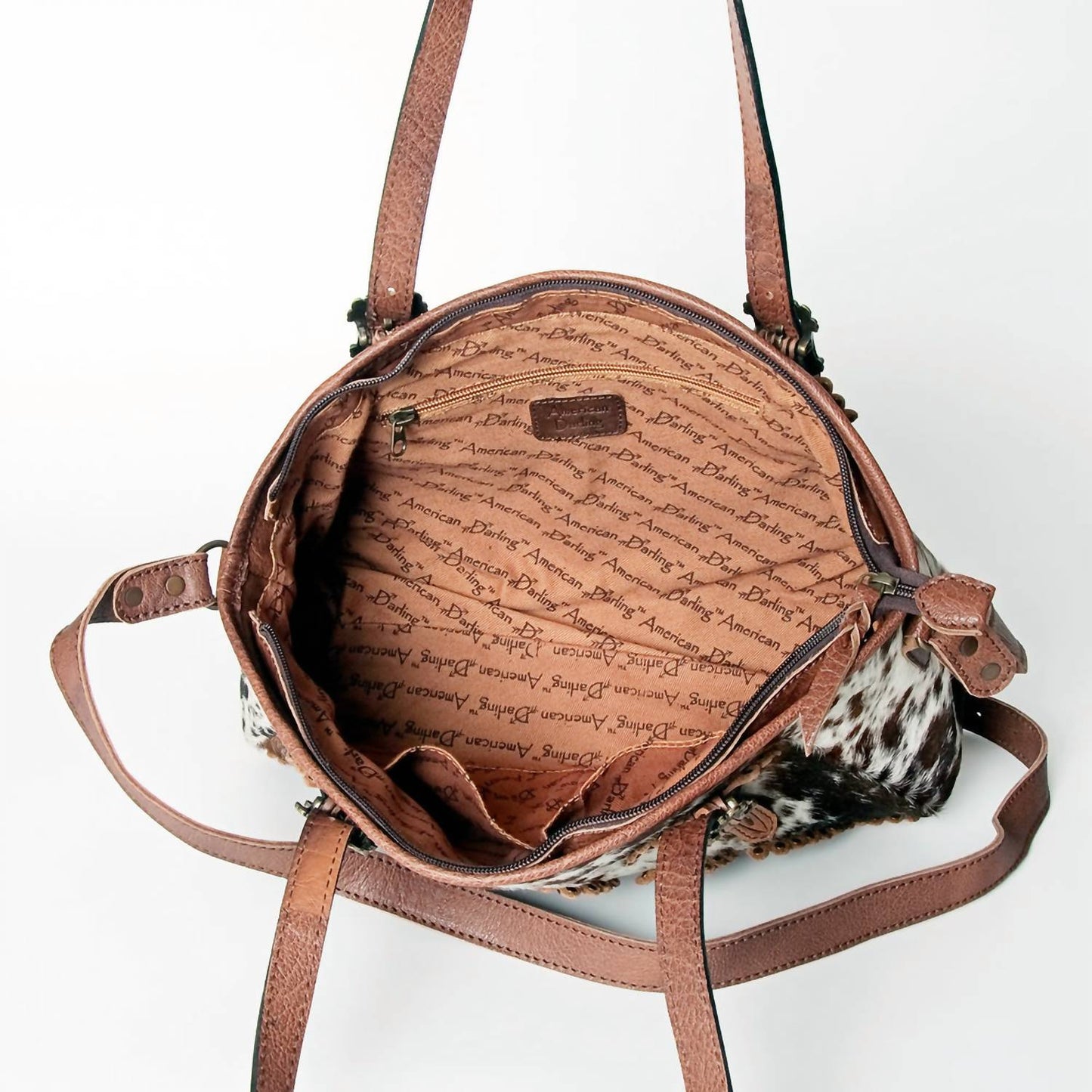 American Darling - Women's Hand Tooled Genuine Leather Western Tote Bag
