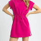 Umgee - Drawstring Waist Luxeknit T-shirt Dress