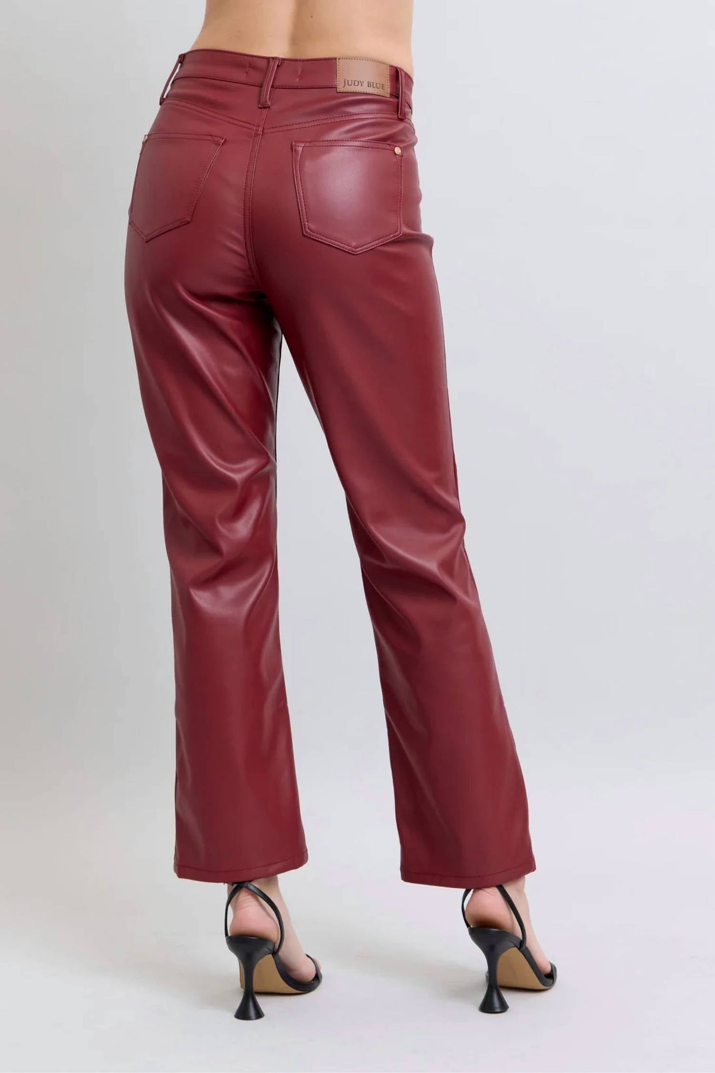 Judy Blue - Tummy Control Faux Leather Straight Pants
